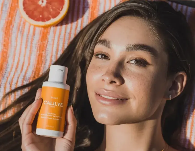 Calilye Skincare Product Spotlight: Orange & Citrus Aesthetic in Natural Light Photography