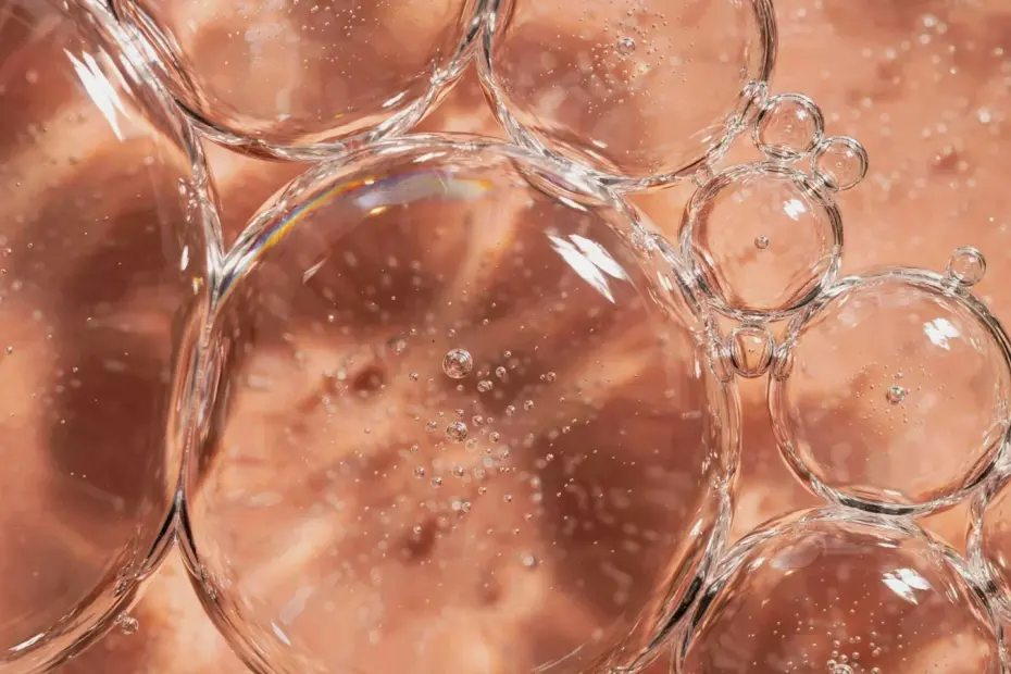 Clear Skincare Serum Bubbles Macro | Anti-Aging Texture Talk
